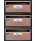 Buzón BTV, Moncayo 33912 - cuerpo de acero pintado negro y puerta de acero pintado Bronce - G3, apto para el interior.