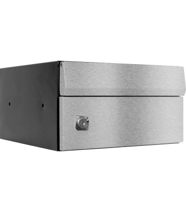 Buzones Btv, Duomo 16451- Con cuerpo en acero pintado Negro y puerta de acero Inoxidable Inox Mate, pequeño