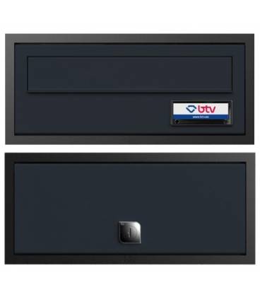 Buzón Viena (doble acceso) 11430- Con cuerpo de aluminio pintado Negro y puerta de aluminio Antracita 