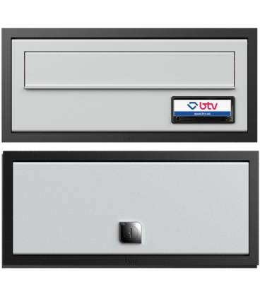 Buzón Viena (doble acceso) 11429- Con cuerpo de aluminio pintado Negro y puerta de aluminio Pintura Aluminio