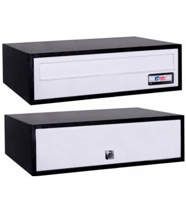 Buzón Viena (doble acceso) 11435- Con cuerpo de aluminio pintado Negro y puerta de aluminio Pintura aluminio