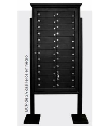 Buzones Pluridomiciliarios, BCP 24 Puertas- 11070 - Con cuerpo y puerta de acero Negro (puertas ciegas)