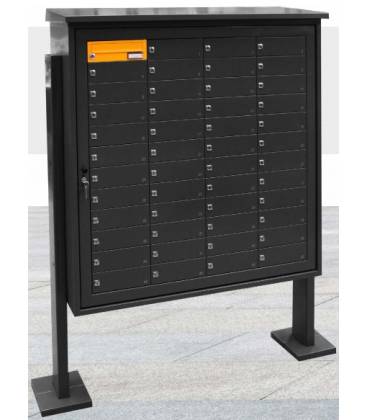 Buzones Pluridomiciliario BCP 48 Puertas- 11093 - Con cuerpos y puertas de acero NEGRO (Puertas ciegas)