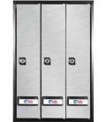 Buzones btv, Serie Prisma-acceso-superior 36107, cuerpo en acero pintado negro y puerta en acero inox mate, g3