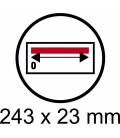 Medidas de ranura de carta, acceso superior, 243x23 mm