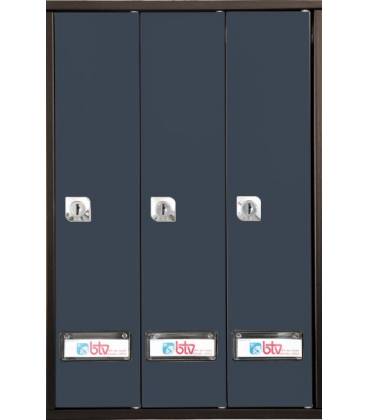 Buzones BTV, Serie Prisma (acceso superior) -36110- Cuerpo de acero pintado Negro y puerta de acero pintado Antracita