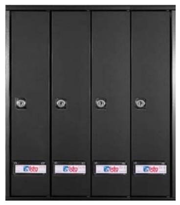 Buzones Btv, Serie Prisma (acceso superior) 46112- Con cuerpo y puerta de acero pintado Negro - G4