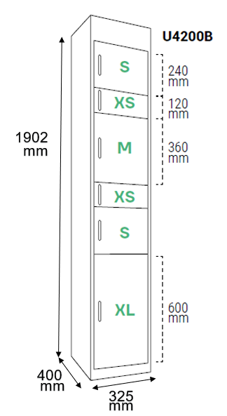 medidas-columnas-univers-paqueteria-u4200b-2xs-2s-1m-1xl