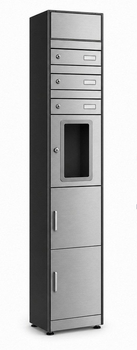 buzon-paqueteria-correo-arregui-univers-u4205p3-cuerpo-negro-puerta-inox