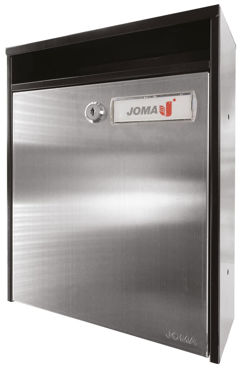 buzon-joma-evo-10-24856-cuerpo-de acero electrocincado-negro-puerta-acero-electrocincado-inox-mate-aisi-304