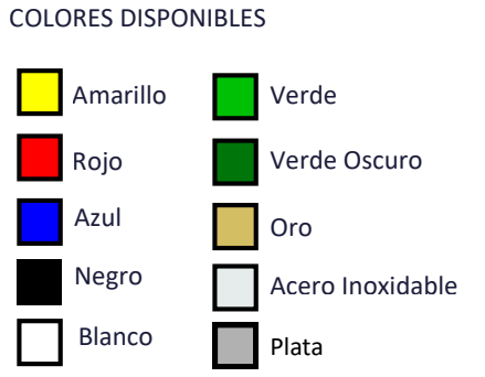 colores disponibles,